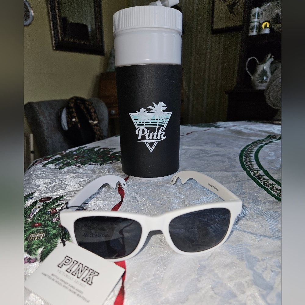 PINK Water Bottle and Sunglasses Set NEW